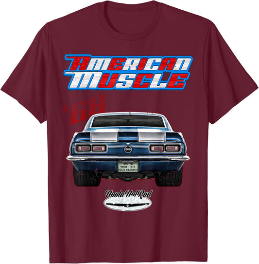 1968 F-Body,SS,RS,Z/28,Z28,Muscle Car,Drag Car,Hoola Hotrod T-Shirt - T-Shirt | Maroon