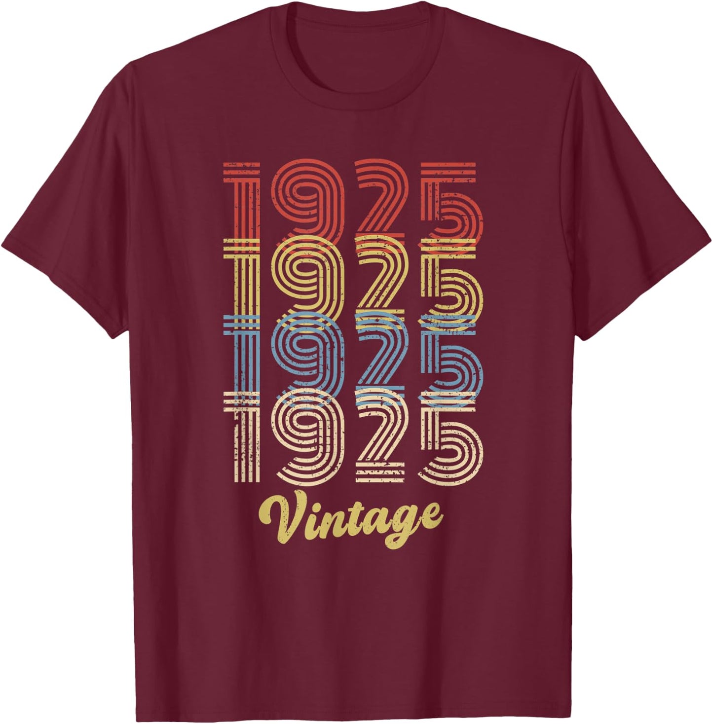 1925 Birthday Gift Retro Birthday Vintage 1925 Original Part T-Shirt - T-Shirt | Maroon