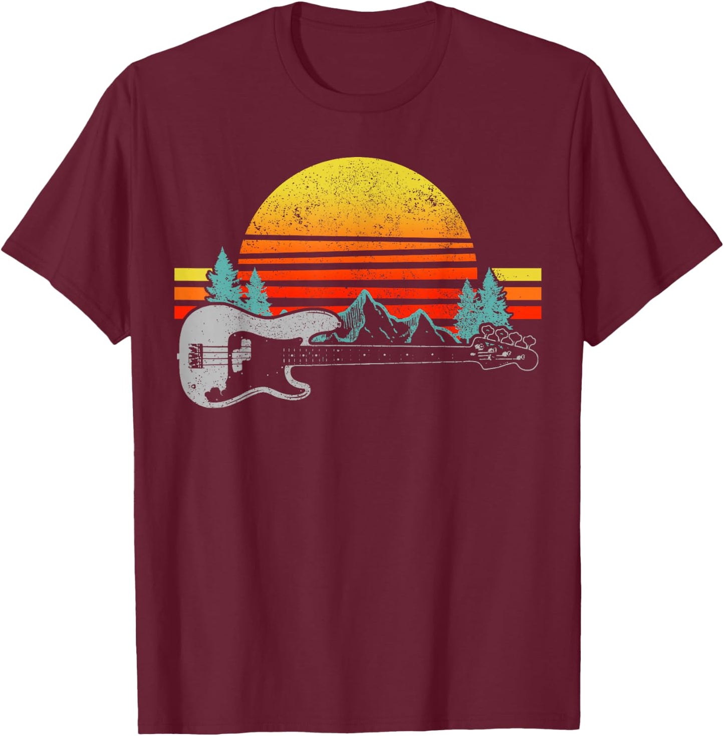 Bass Bassist Bass Guitar Musician Funny Gift T-Shirt - T-Shirt | Maroon