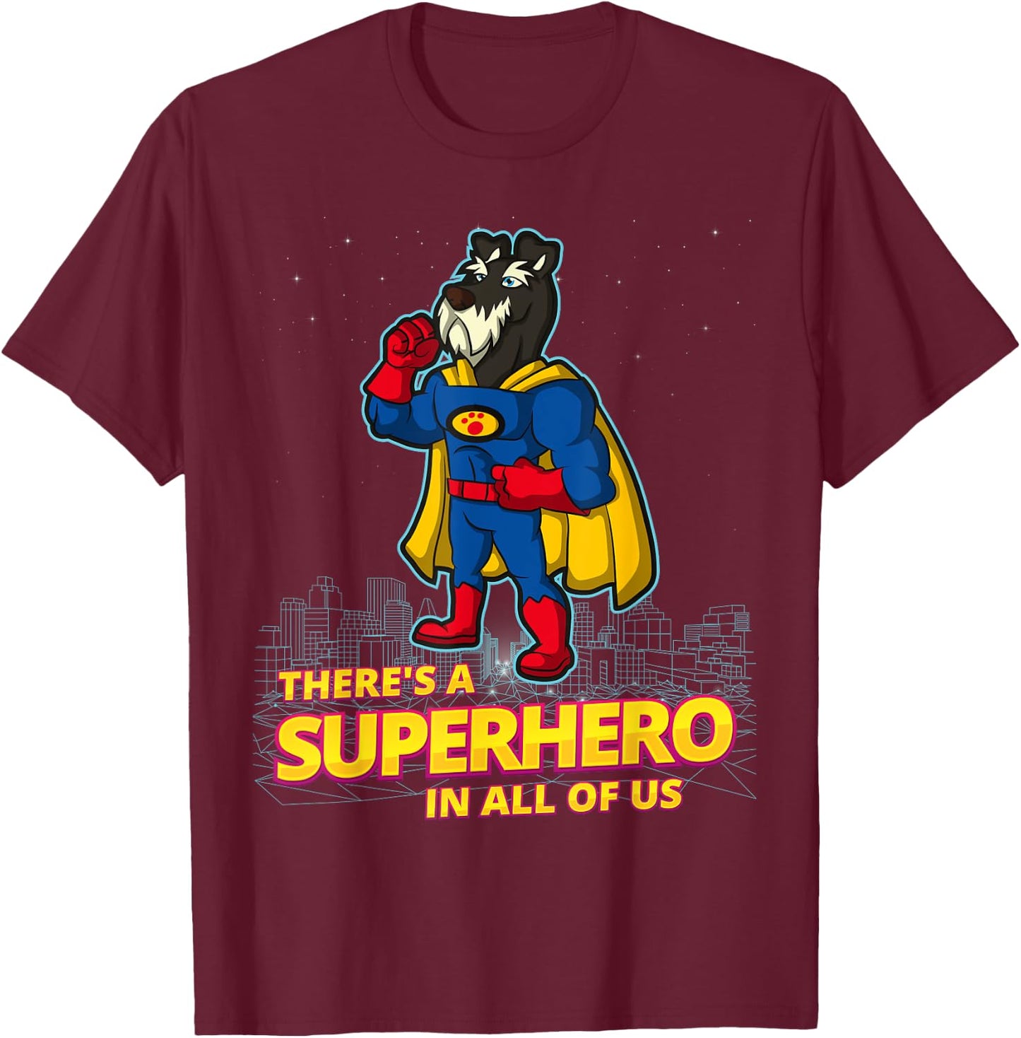 Schnauzer Standard Miniature & Giant-Schnauzer Dog Women Kids T-Shirt - T-Shirt | Maroon