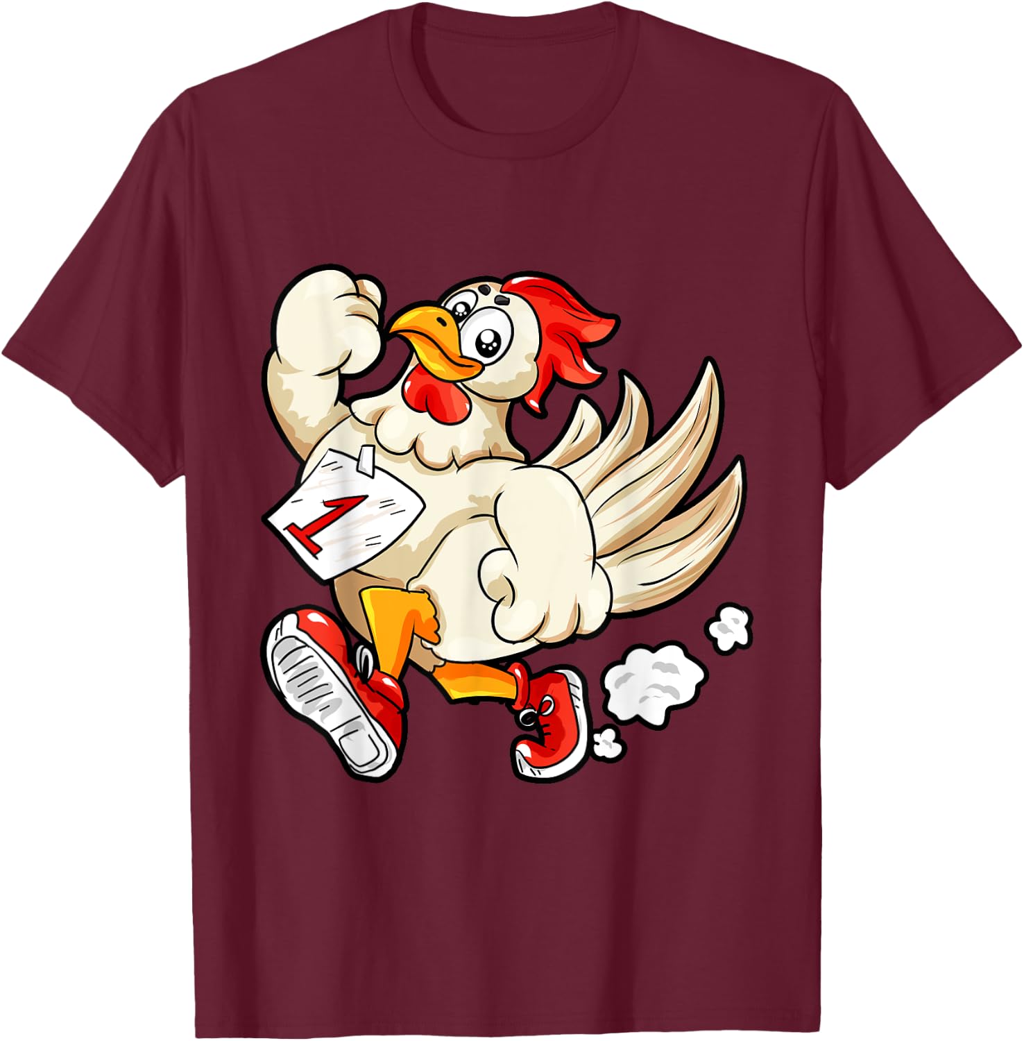 Marathon runner | running chicken motivation sport humor T-Shirt - T-Shirt | Maroon
