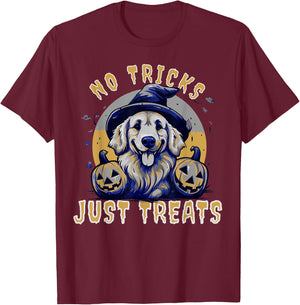 Golden Retriever Halloween No Tricks Just Treats T-Shirt - T-Shirt | Maroon