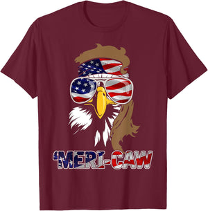 mb35 Mullet Eagle 'Meri-Caw 4th Of July Independence Day Kids Men T-Shirt - T-Shirt | Maroon