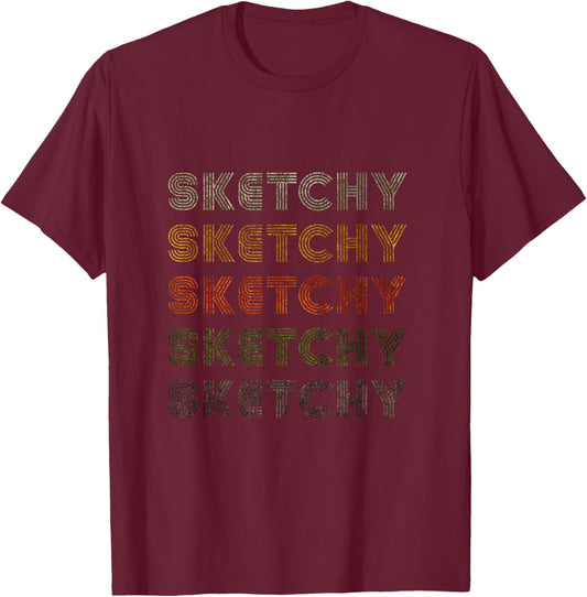 Love Heart Sketchy Grunge Vintage Style Black Sketchy T-Shirt - T-Shirt | Maroon