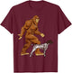 Funny Bigfoot Walking German Shorthaired Pointer Sasquatch T-Shirt - T-Shirt | Maroon