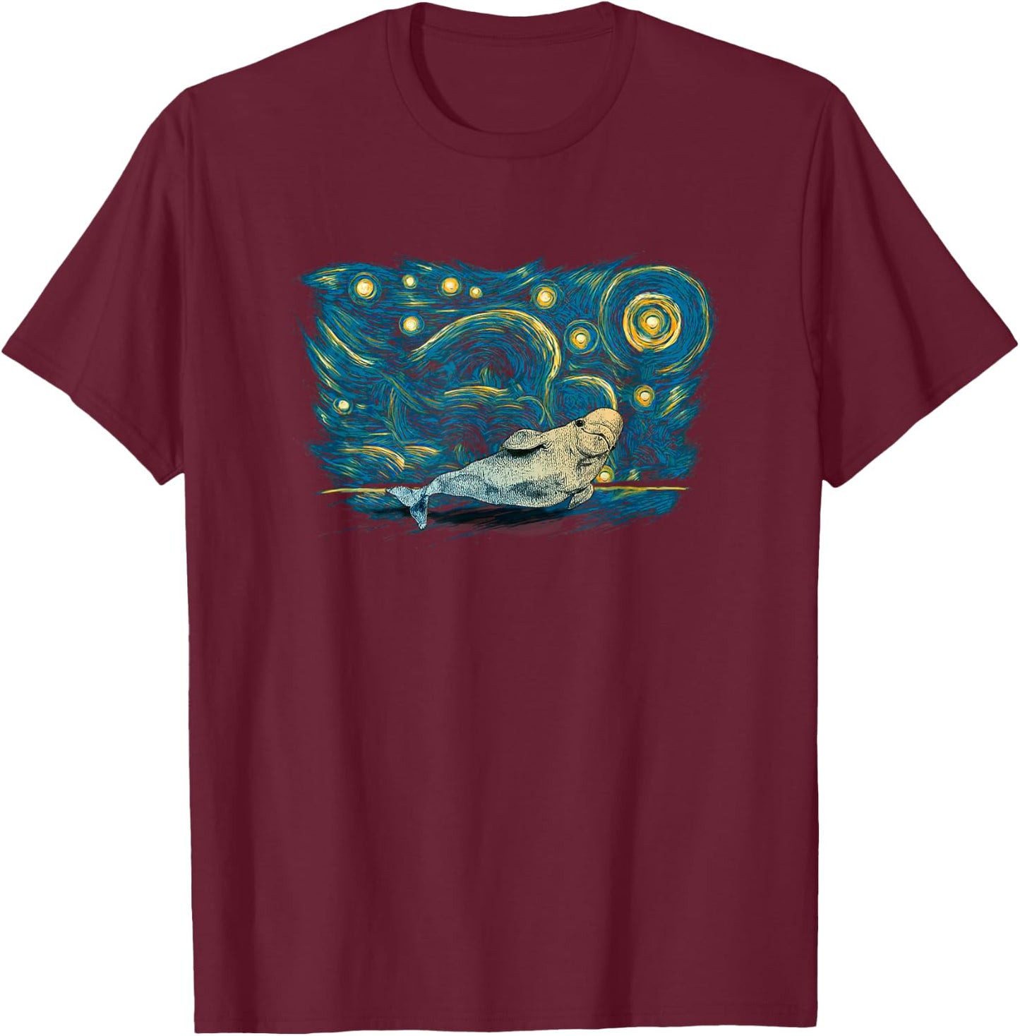 Retro Vintage Style Beluga Whale T-Shirt - T-Shirt | Maroon