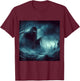 Haunted Cemetery Undead Monster and Halloween Scary Graphic T-Shirt - T-Shirt | Maroon