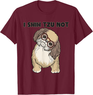 Funny I Shihtzu Not Gift Women Cool Dog Eye Glasses T-Shirt - T-Shirt | Maroon