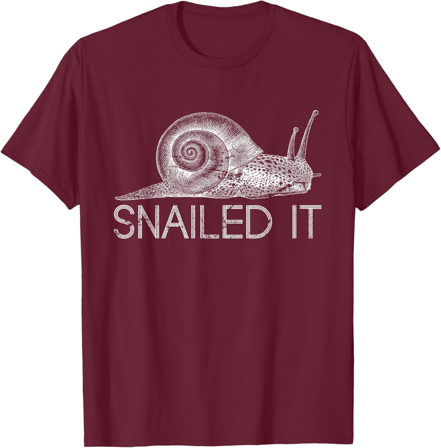 Snailed It Snail T-Shirt - T-Shirt | Maroon