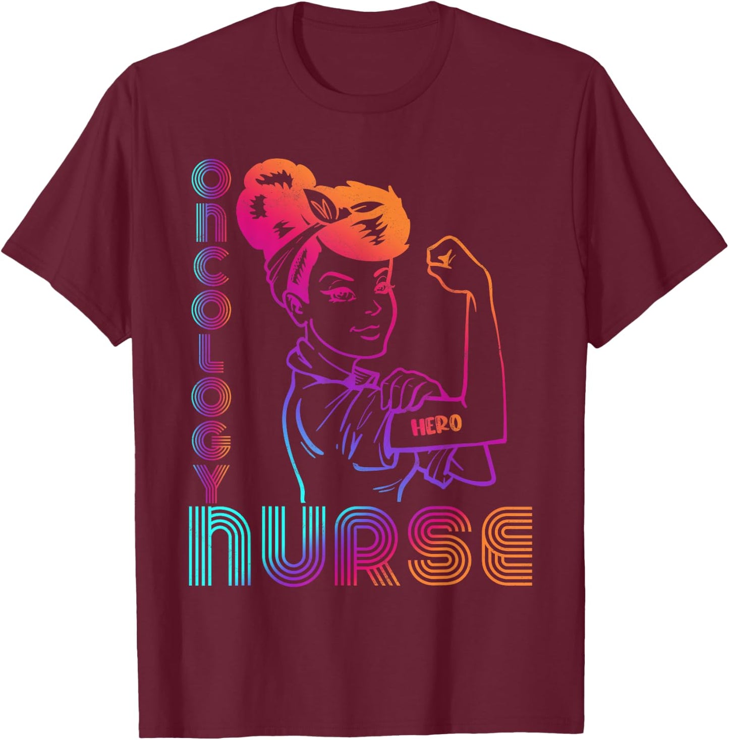 Vintage Oncology Nurse Cute RN T-Shirt - T-Shirt | Maroon