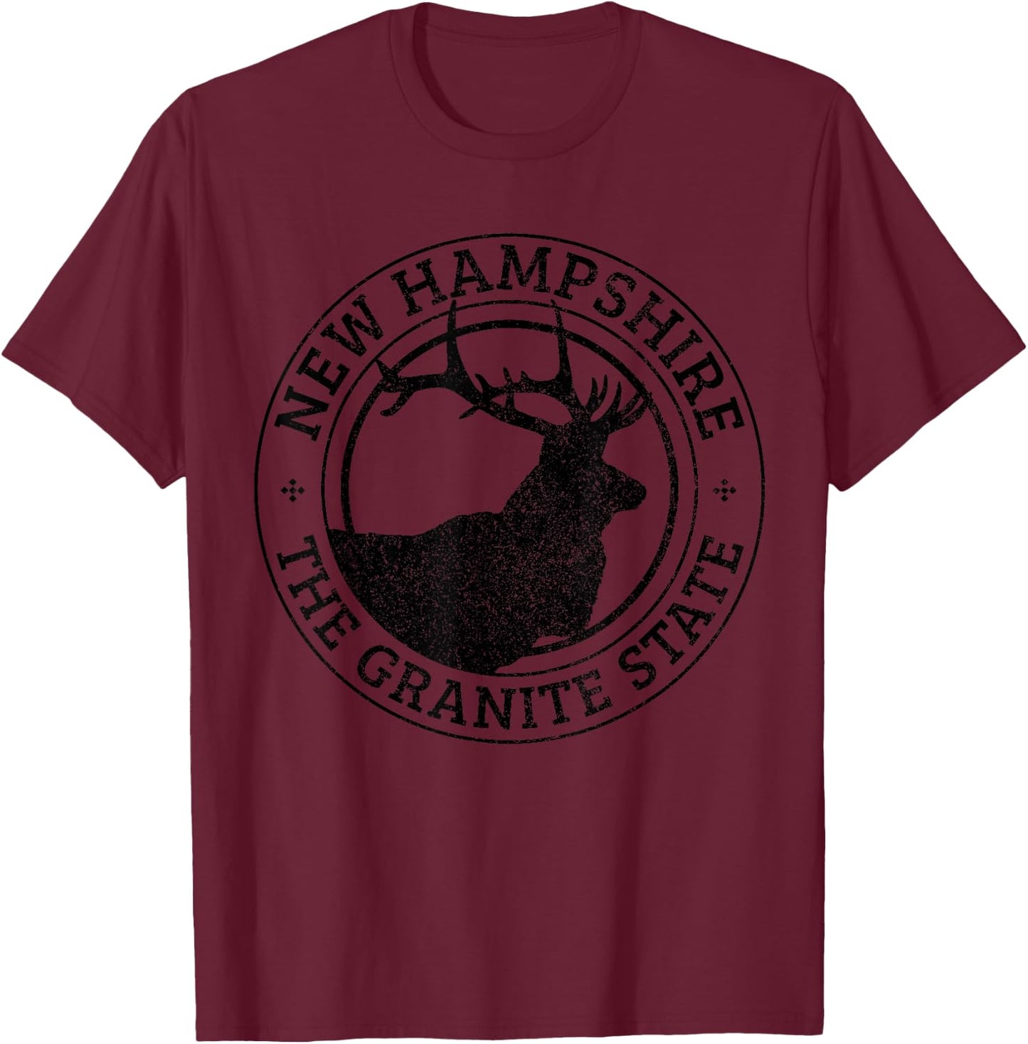 New Hampshire Granite State Moose Hunting Hunter Souvenir T-Shirt - T-Shirt | Maroon