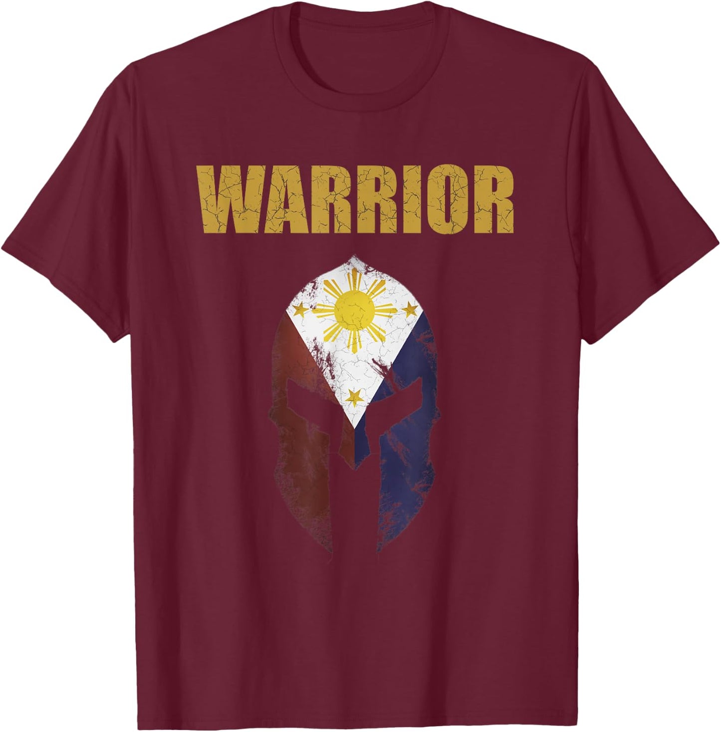 Vintage Motivational Workout Shirt-Filipino Spartan Warrior T-Shirt - T-Shirt | Maroon