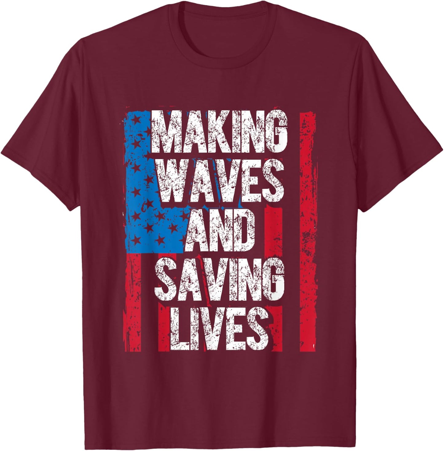 Semper Paratus Long Blue Line US Coast Guard Dad Mom T-Shirt - T-Shirt | Maroon