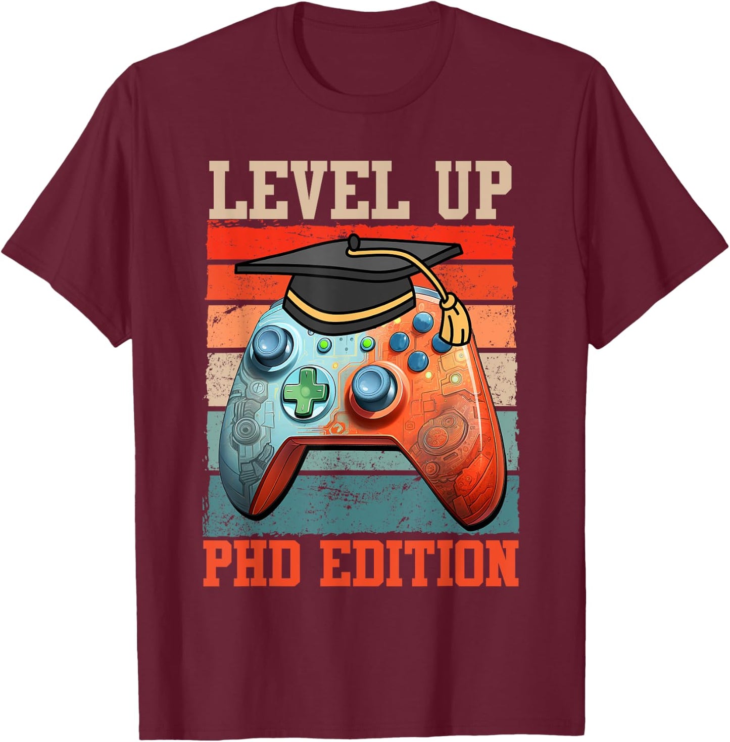 Doctoral Thesis Passed Leveled Up Ph.D Edition Gamer T-Shirt - T-Shirt | Maroon