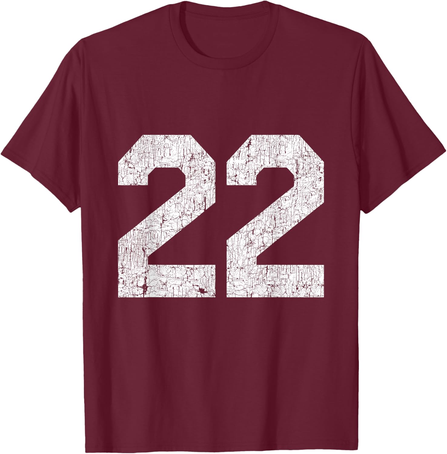 #22 Jersey Uniform Varsity Sports Number, 22nd Birthday T-Shirt - T-Shirt | Maroon