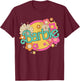 Barbie Retro Logo with Flowers T-Shirt - T-Shirt | Maroon