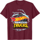 Hot Wheels - Monster Trucks Lightning Wheel Logo T-Shirt - T-Shirt | Maroon