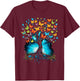 Butterfly Tree Beautiful Butterflies Garden Colorful T-Shirt - T-Shirt | Maroon