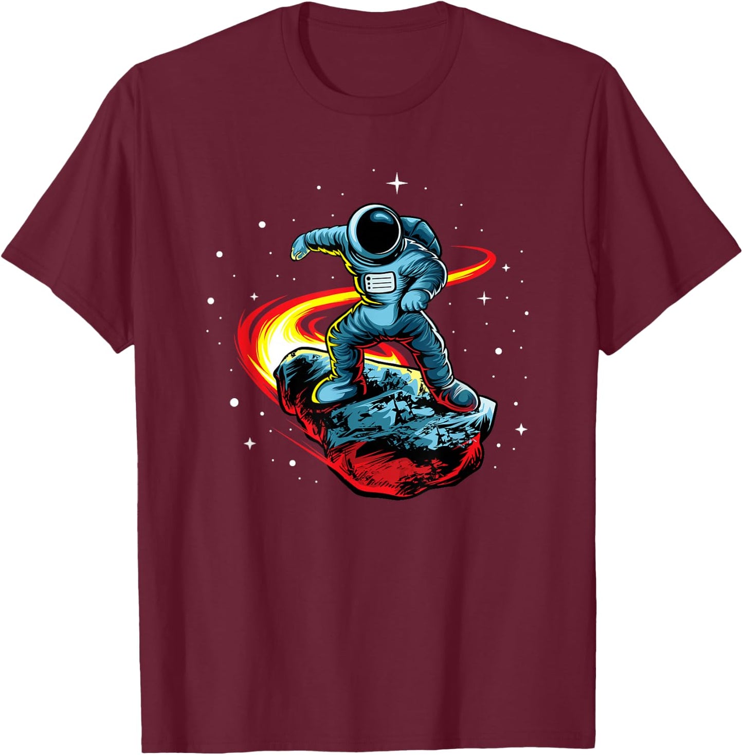 Astronaut Shirt Skating In Space Astronauts Comet Riding T-Shirt - T-Shirt | Maroon