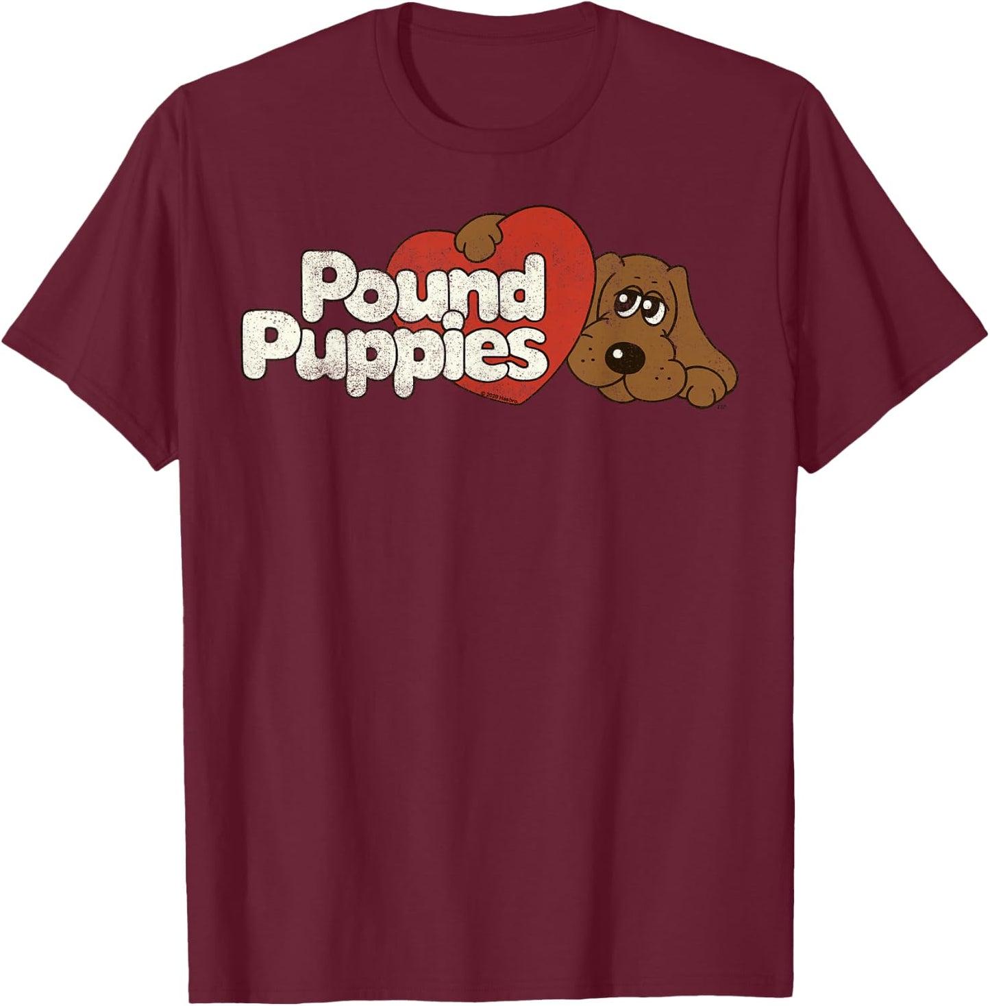Pound Puppies Big Heart Vintage Logo T-Shirt - T-Shirt | Maroon