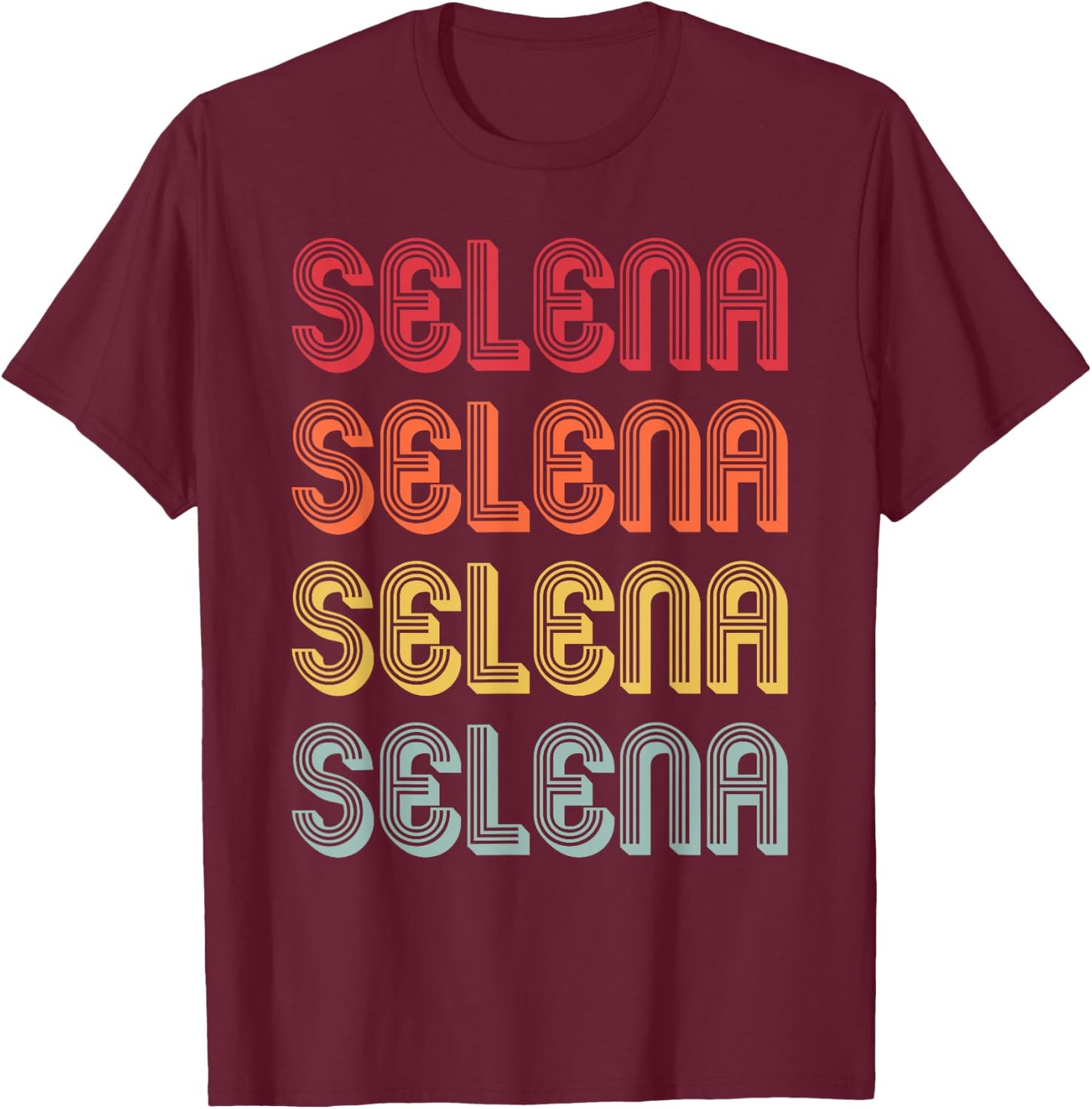 Selena Gift Name Personalized Retro Vintage 80s 90s Birthday T-Shirt - T-Shirt | Maroon