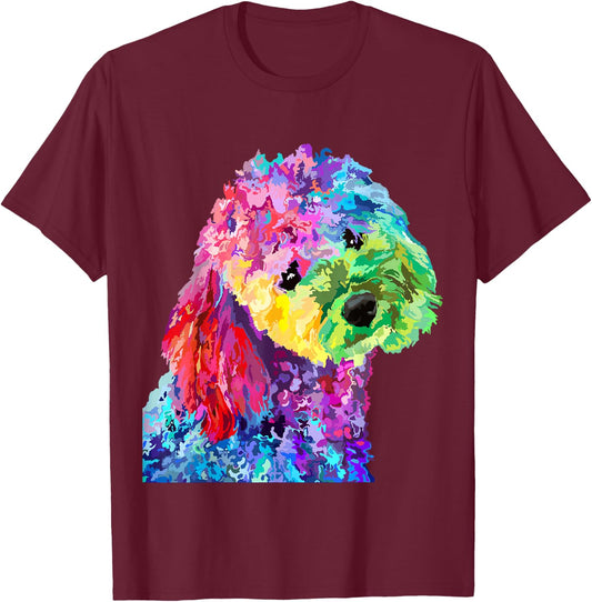 Dog Lover Gifts Colorful Cool Poodle Small T-Shirt - T-Shirt | Maroon