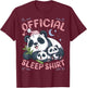 Official Sleep Shirt, Panda Bear with 2 Puppies T-Shirt - T-Shirt | Maroon