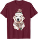 White English Cream Golden Retriever Mom Dog Puppy Christmas Men Women Kids T-Shirt - T-Shirt | Maroon