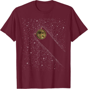 A funny moon robot vacuum cleans up stars on the Milky Way T-Shirt - T-Shirt | Maroon