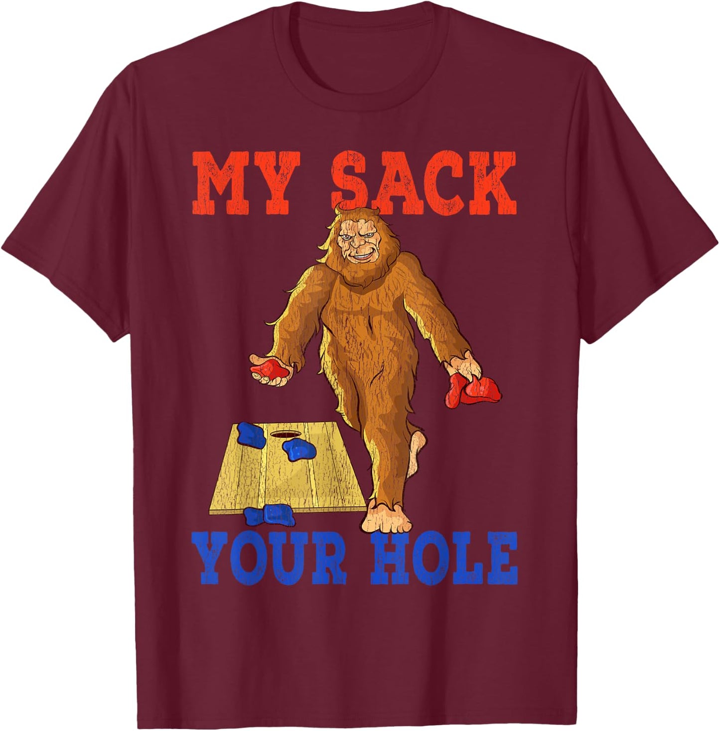 Cornhole Shirts for Teams Gifts Your Hole is My Goal T-Shirt - T-Shirt | Maroon