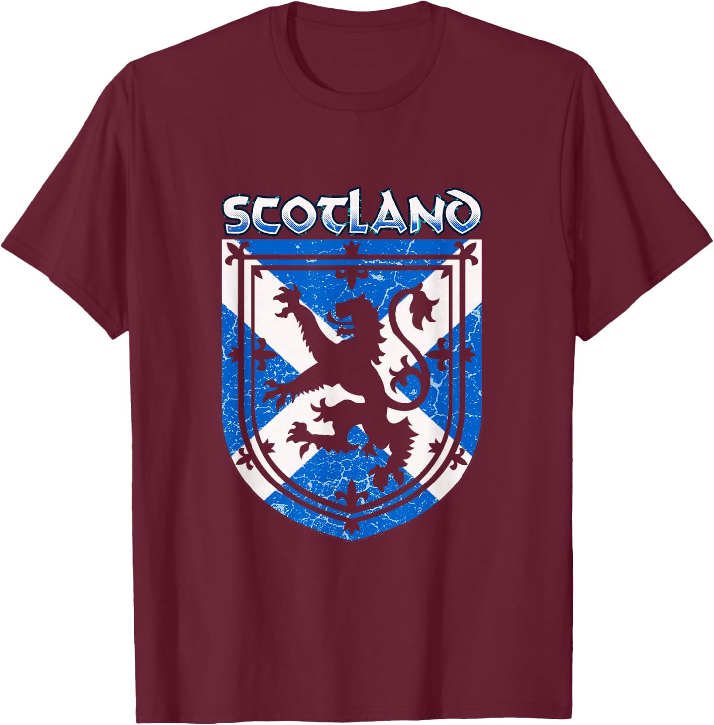 Scotland Flag Scottish Pride Proud Rampant Lion Travel Gift T-Shirt - T-Shirt | Maroon