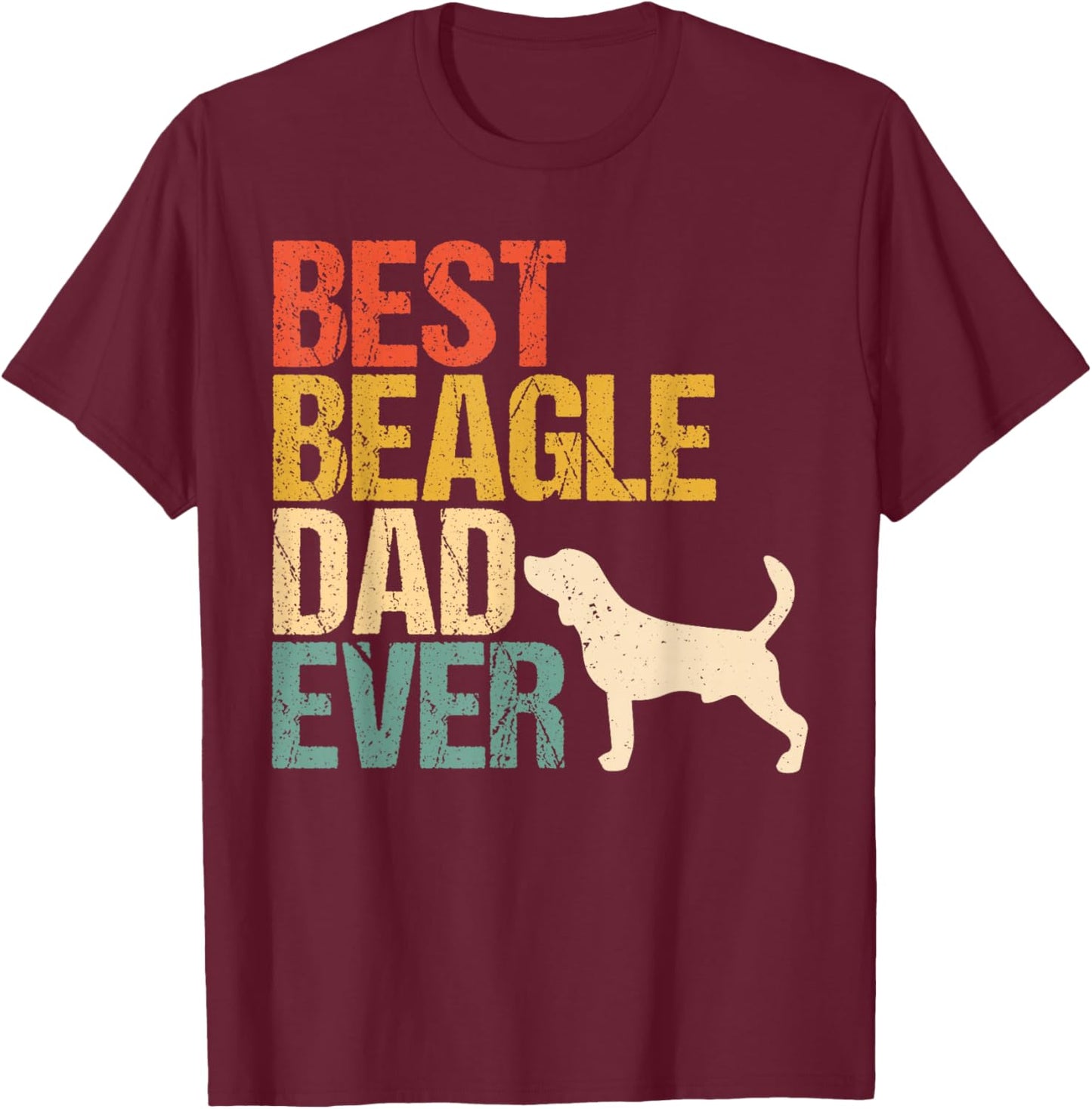 Best Beagle Dad Father's Day For Beagle Lover T-Shirt - T-Shirt | Maroon