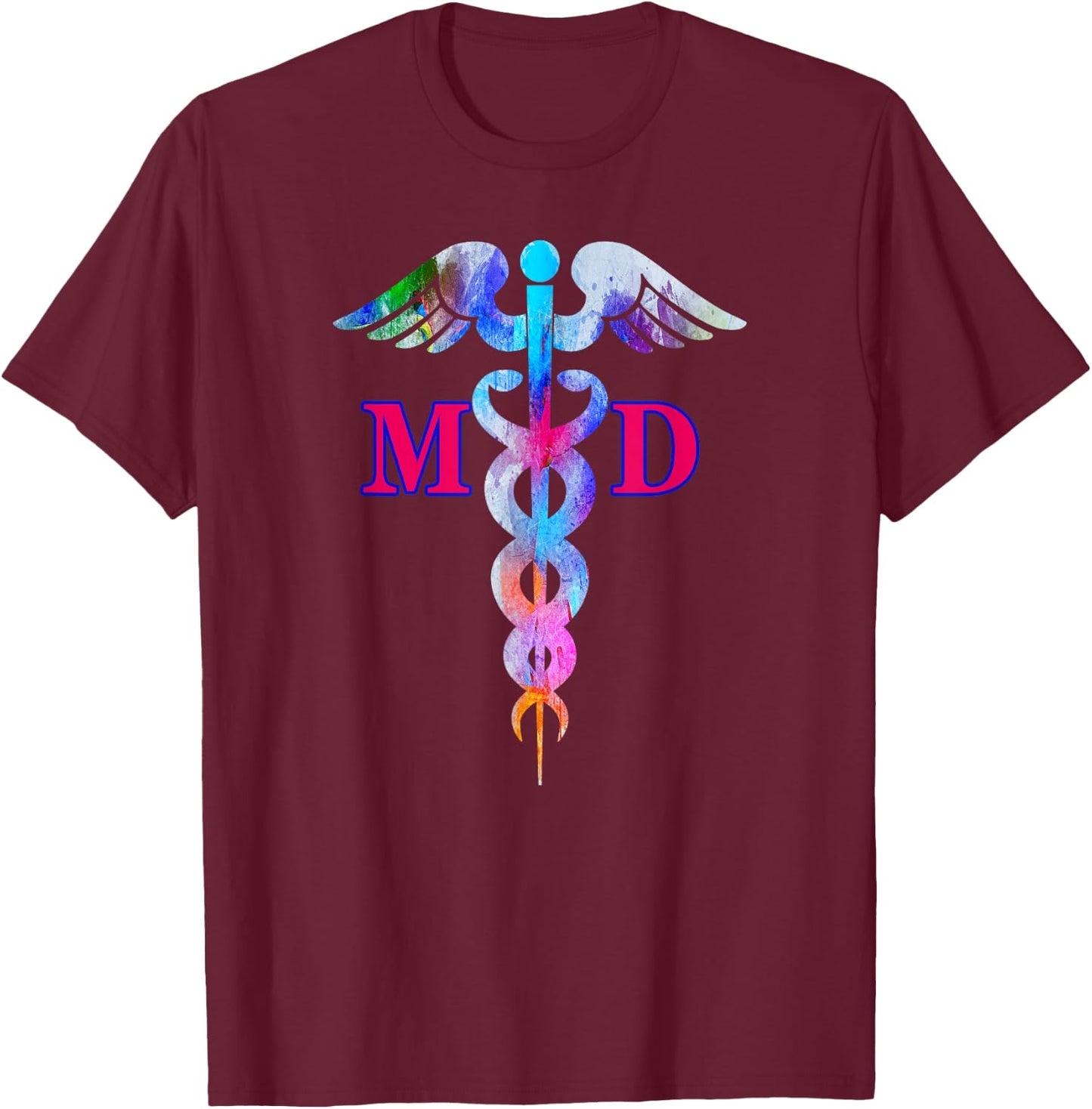 Medical Doctor MD Caduceus Symbol Medical Career Profession T-Shirt - T-Shirt | Maroon