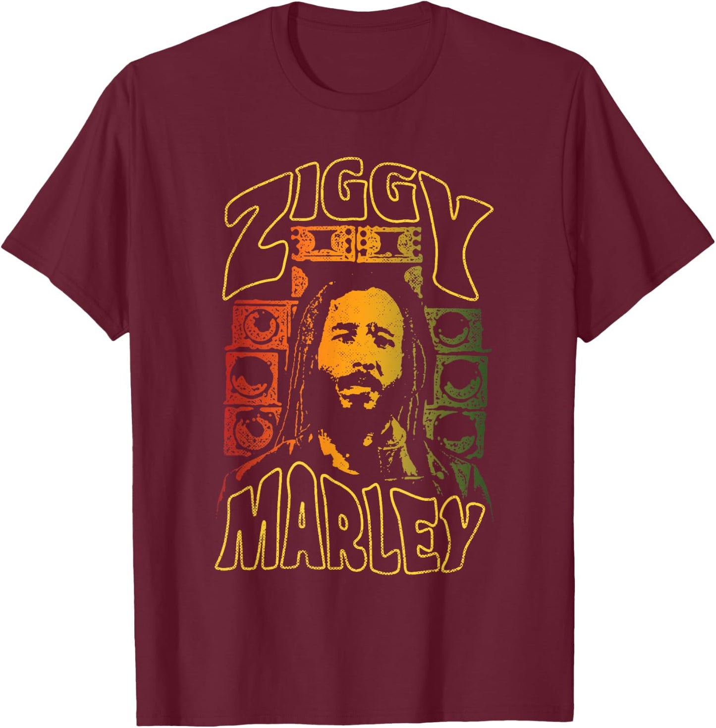 Ziggy Marley - Official Merchandise - Sound System T-Shirt - T-Shirt | Maroon