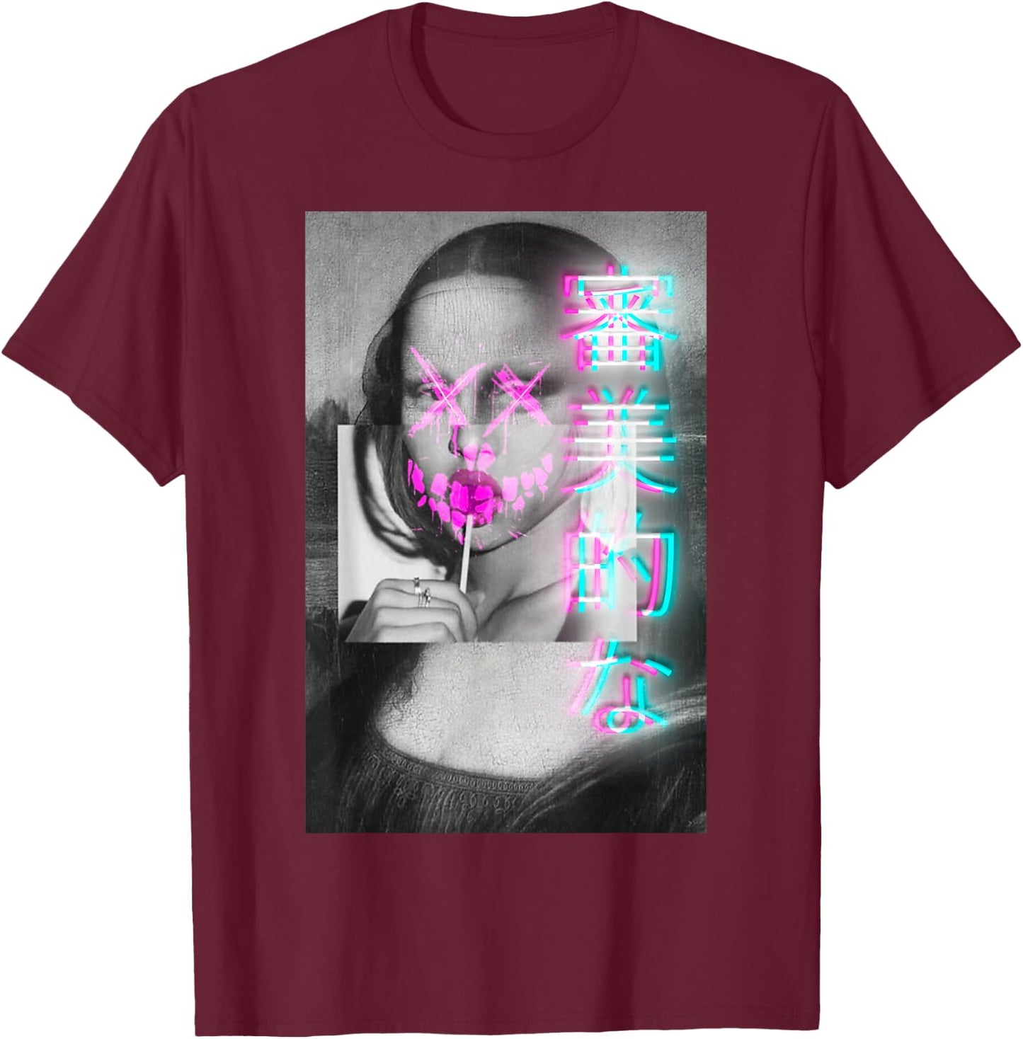Aesthetic Vaporwave Japanese Futurism Anime Retro Hentai T-Shirt - T-Shirt | Maroon