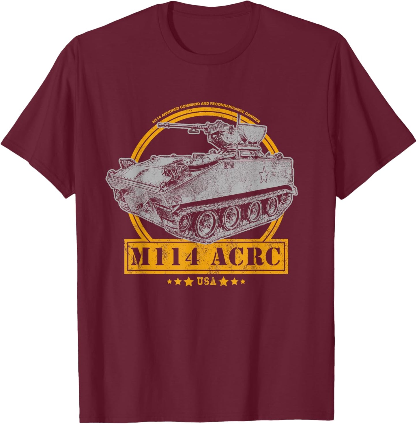 M114 Armored Command and Reconnaissance Carrier (ACRC) T-Shirt - T-Shirt | Maroon