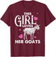Cool Country Livestock Farm Kids Crazy Goat Lady Funny Goat Gift Girls Animal Farming Farmer Lovers T-Shirt - T-Shirt | Maroon