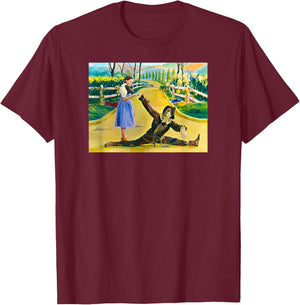 Land of Oz Dorothy Oz Scarecrow Vintage Wizard of OZ Poster T-Shirt - T-Shirt | Maroon