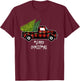 Red Truck with Christmas Tree Vintage Gifts Merry Christmas T-Shirt - T-Shirt | Maroon