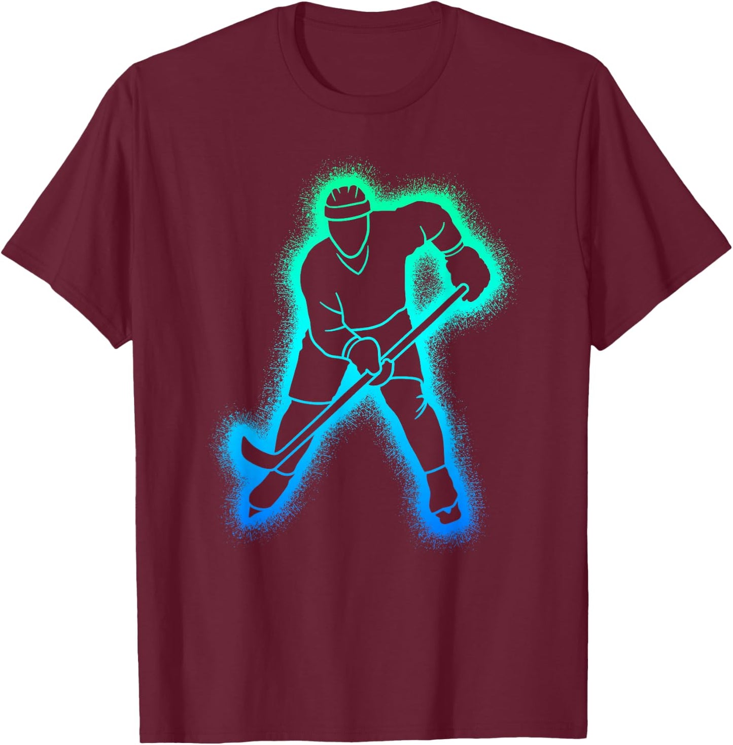Hockey Player Kids Men Boys Ice Hockey T-Shirt - T-Shirt | Maroon