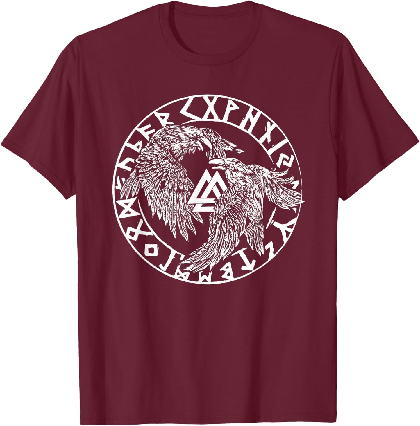 Huginn And Muninn - Hugin And Munin - Odin's Ravens T-Shirt - T-Shirt | Maroon