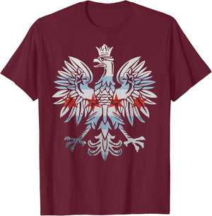Cool Chicago Flag Polish Eagle | Funny Illinois Emblem Gift T-Shirt - T-Shirt | Maroon