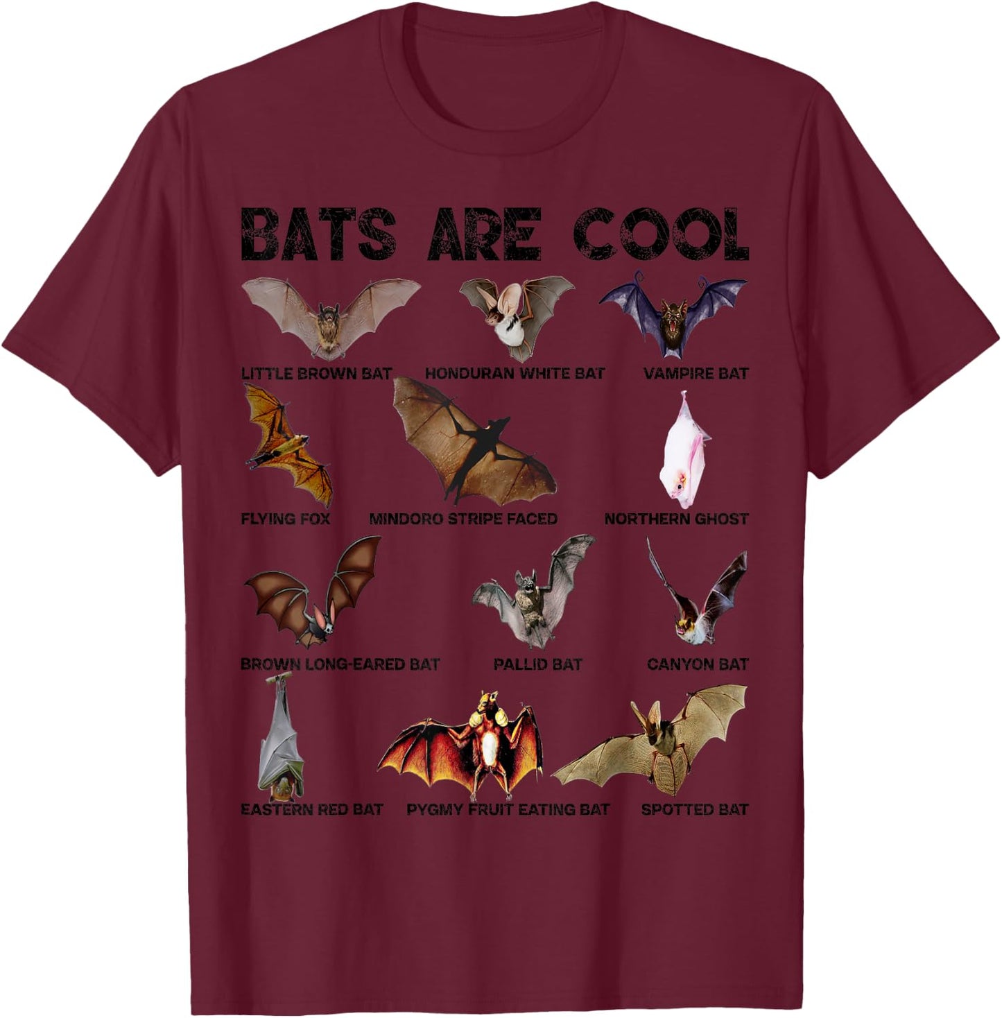 Bats are cool Great Lovely Bat kinds shirts women T-Shirt - T-Shirt | Maroon