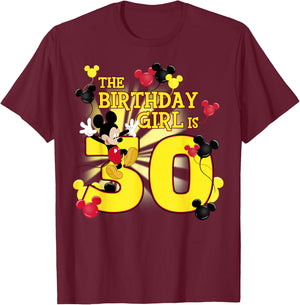 Disney Mickey and Friends Mickey 30th Birthday Girl T-Shirt - T-Shirt | Maroon