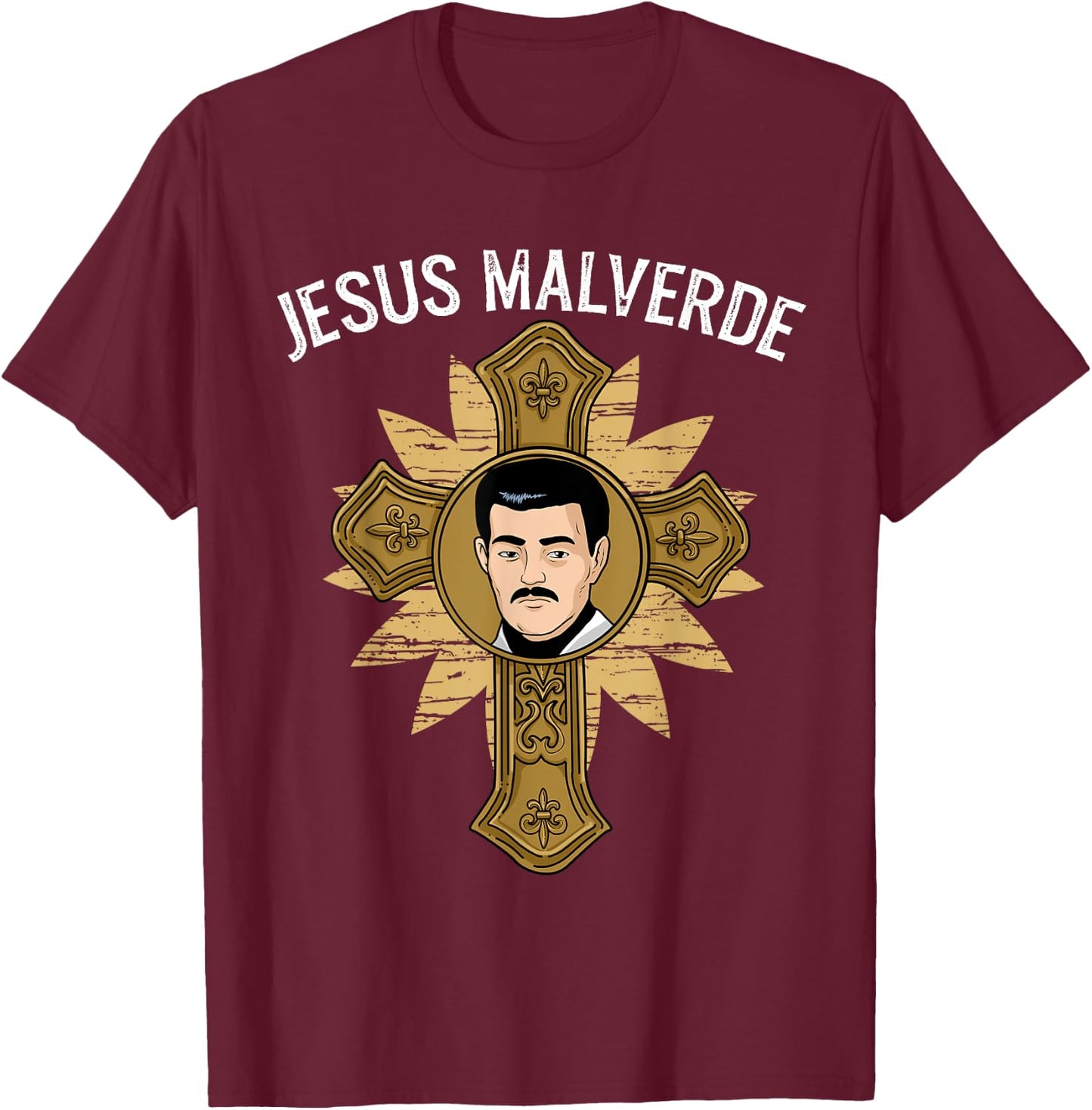 Jesus Malverde Shirt Men Women Malverde Gifts Jesus Malverde T-Shirt - T-Shirt | Maroon