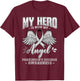 My Hero Is Now My Angel Parkinson's Disease Grey Ribbon T-Shirt - T-Shirt | Maroon