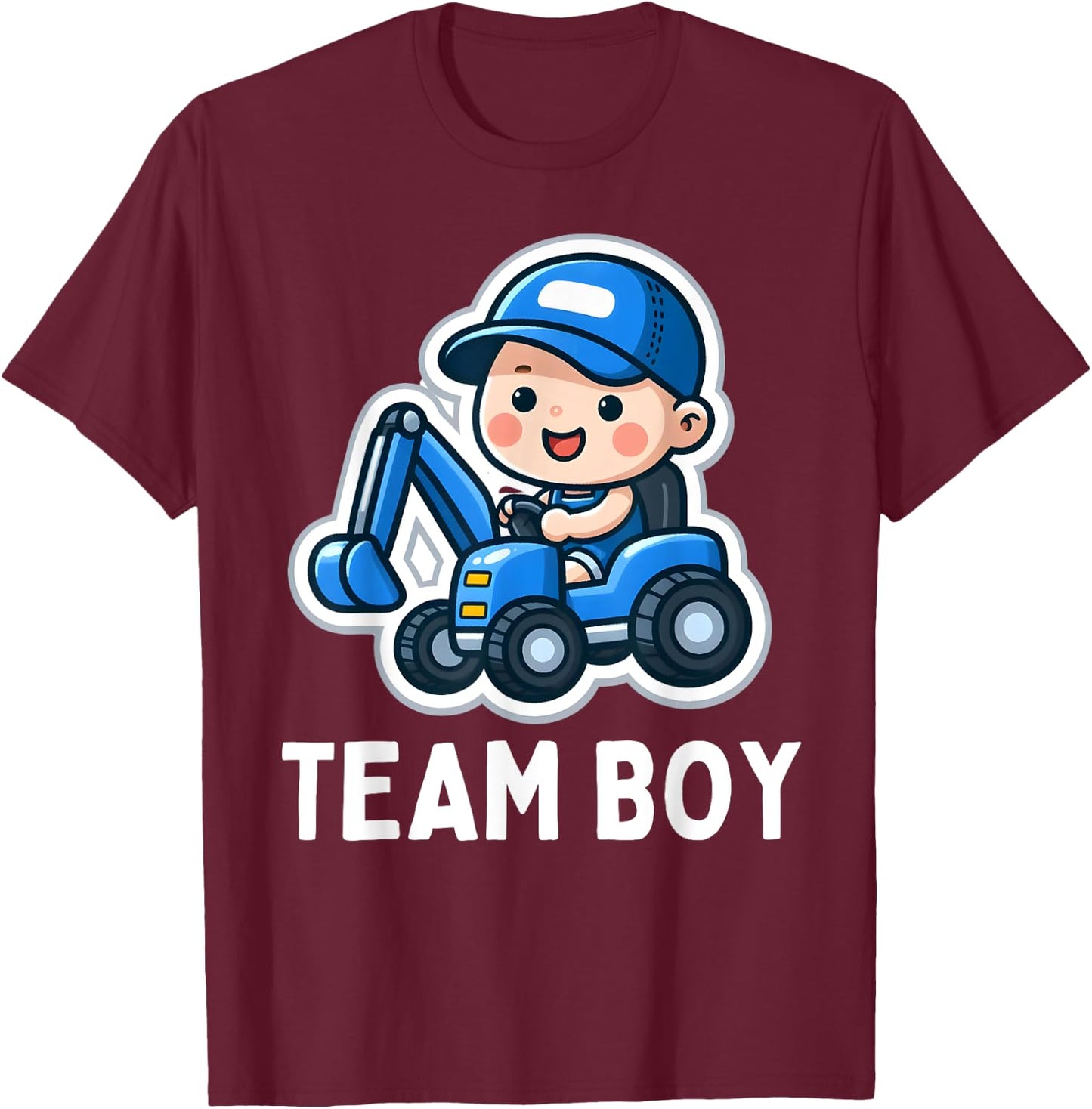 Gender Reveal Team Boy Blue Party Baby Announcement T-Shirt - T-Shirt | Maroon