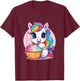 Unicorn Cupcake Sweet Dessert Delicious Baker T-Shirt - T-Shirt | Maroon