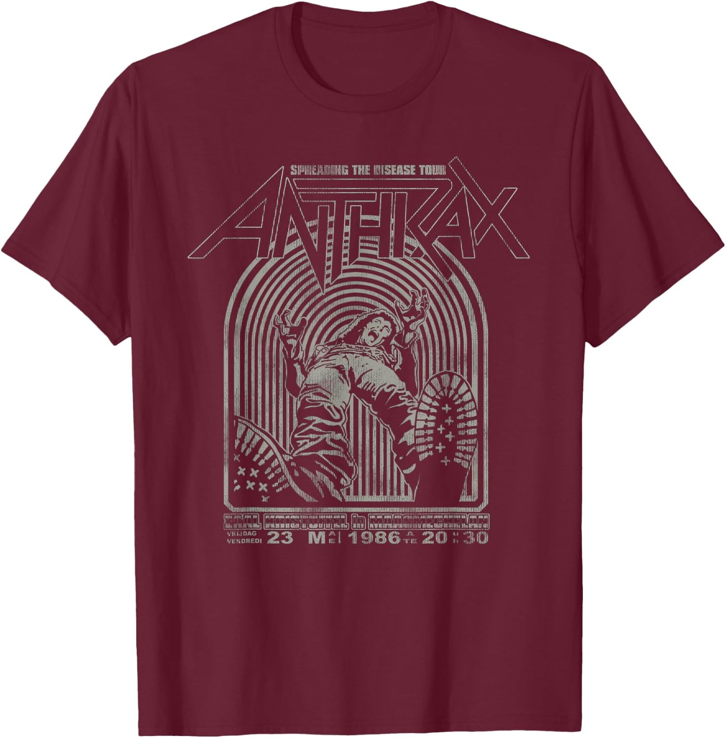 Anthrax Spreading The Disease Olive T-Shirt - T-Shirt | Maroon