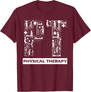 Physical Therapy Gait Training Physiotherapy Therapist Gift T-Shirt - T-Shirt | Maroon